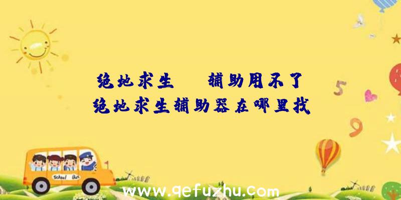 「绝地求生skt辅助用不了」|绝地求生辅助器在哪里找